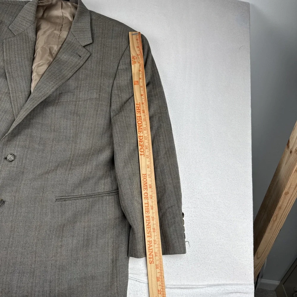 Lauren Ralph Lauren Mens Brown Gray Herringbone Sport Coat 46R Wool